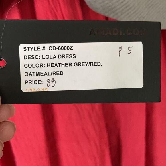 Amadi Lola Surplice Sleeveless Dress Two Tone Coral Pink Gray Size Small NWT - Picture 10 of 12